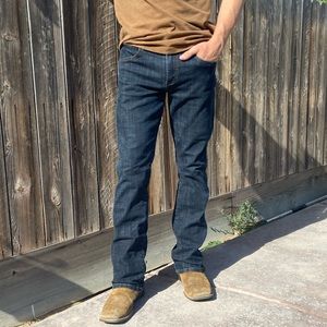 Mens 30/34 Wrangler Retro Slim Bootcut Jeans Dark Wash